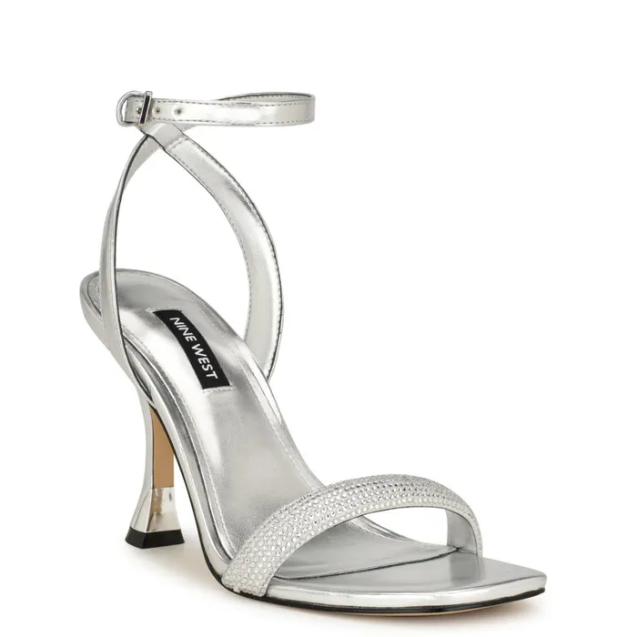 Nyrah Ankle Strap Sandals Silver Women Nine West Sandals Nyrah Ankle Strap Sandals Silver Women Nine West Sandals
