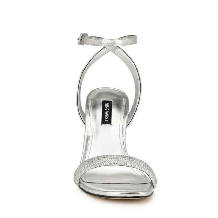 Nyrah Ankle Strap Sandals Silver Women Nine West Sandals Nyrah Ankle Strap Sandals Silver Women Nine West Sandals