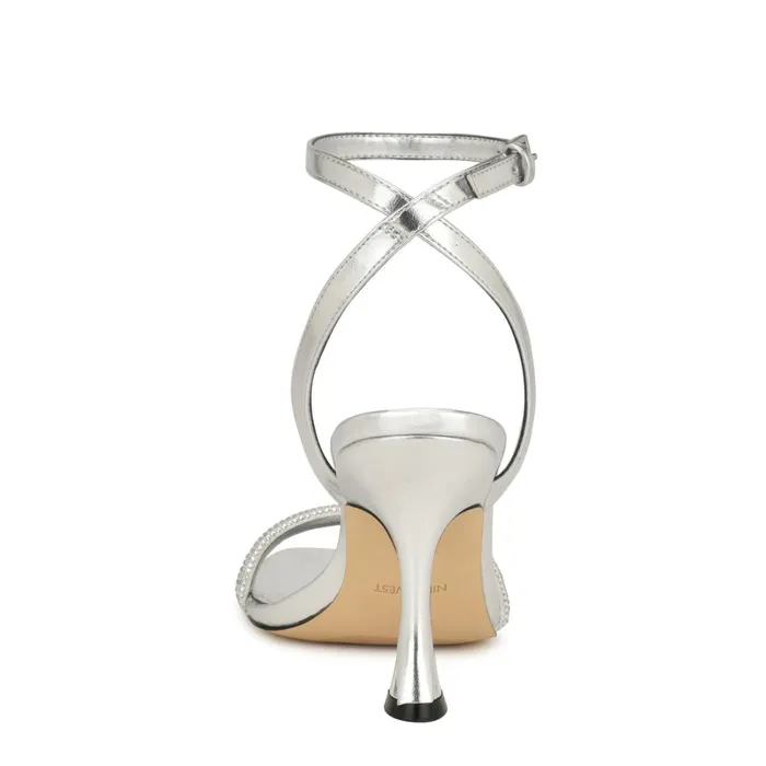 Nyrah Ankle Strap Sandals Silver Women Nine West Sandals Nyrah Ankle Strap Sandals Silver Women Nine West Sandals
