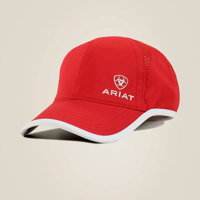 Offset Logo Trim Cap Red Women Ariat Hats and Caps