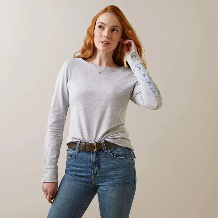 Olema Top Heather Gray Women Ariat TShirts and Tops
