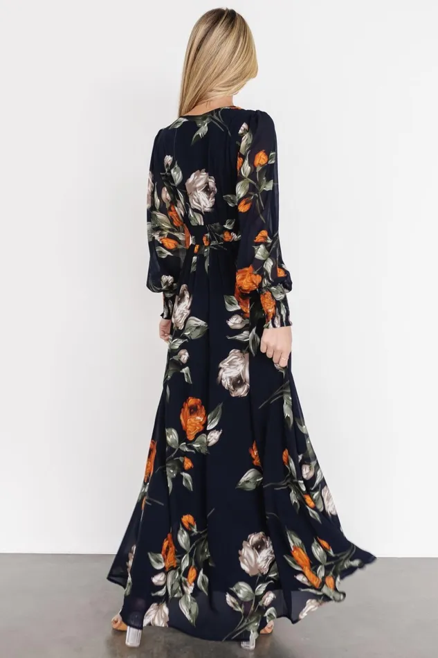 Olivia Maxi Dress Midnight Navy Floral Women Baltic Born Maxi Dresses