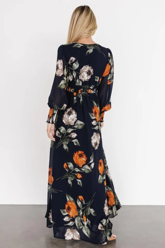 Olivia Maxi Dress Midnight Navy Floral Women Baltic Born Maxi Dresses