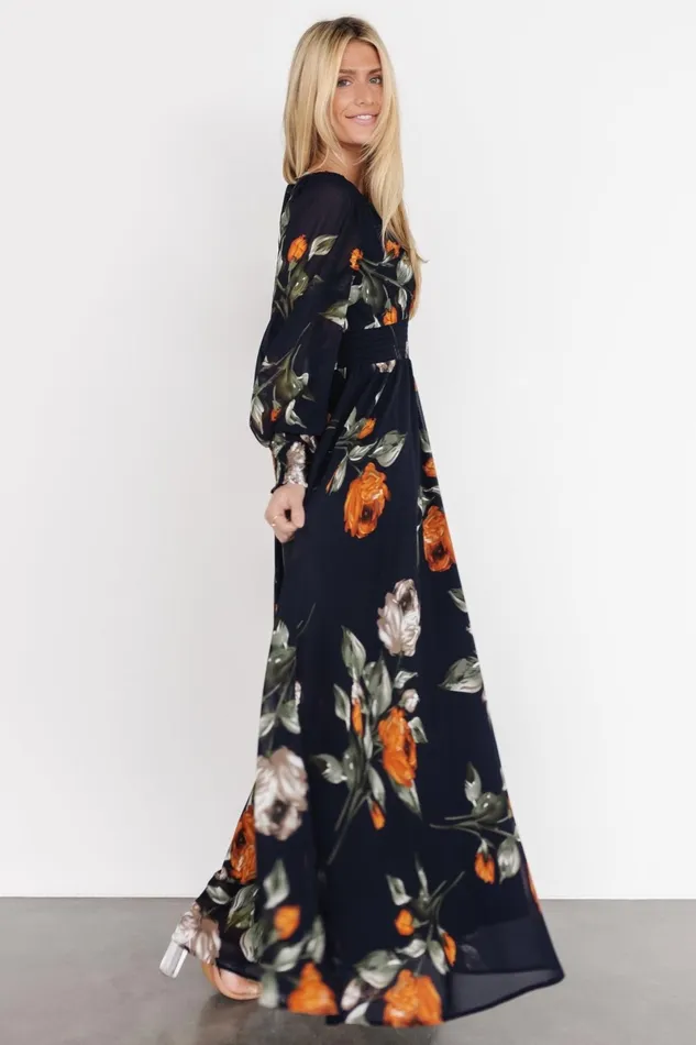 Olivia Maxi Dress Midnight Navy Floral Women Baltic Born Maxi Dresses