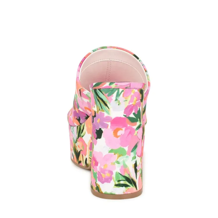 Olley Platform Slide Sandals Pink Floral Women Nine West Casual