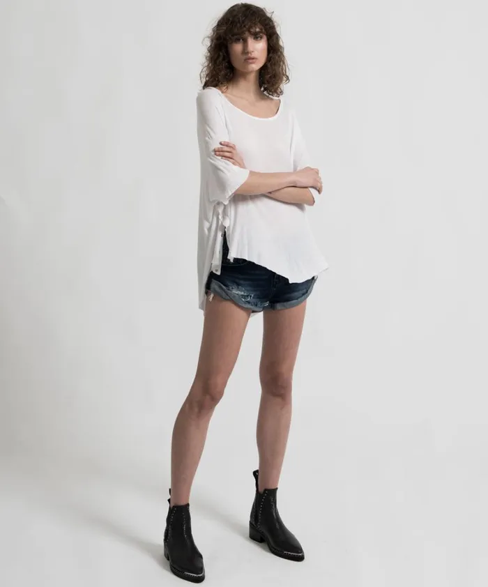 One Teaspoon Basic Tees BAMBOO COTTON RIBBED TEE 8211 Women One Teaspoon Basic Tees BAMBOO COTTON RIBBED TEE 8211 Women