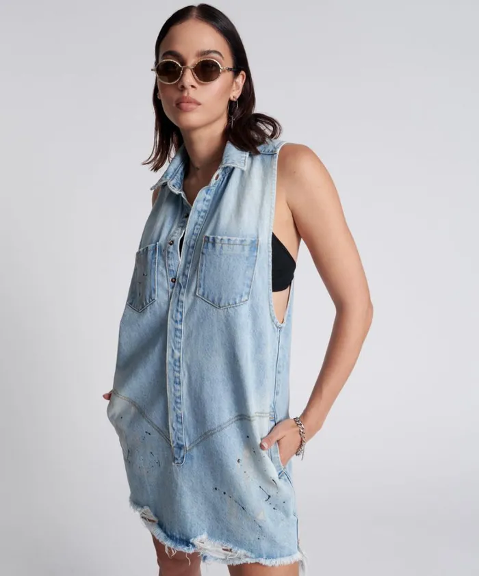 One Teaspoon Denim Dresses BEST BLUE ARTISTE BRAXTON DRESS 8211 Women One Teaspoon Denim Dresses BEST BLUE ARTISTE BRAXTON DRESS 8211 Women