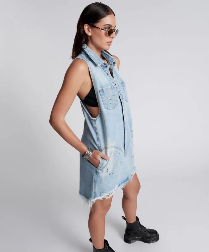One Teaspoon Denim Dresses BEST BLUE ARTISTE BRAXTON DRESS 8211 Women One Teaspoon Denim Dresses BEST BLUE ARTISTE BRAXTON DRESS 8211 Women