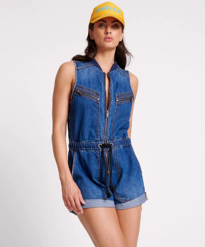One Teaspoon Denim Jumpsuits BLUEMOON LILLY SPORTY DENIM JUMPSUIT 8211 Women