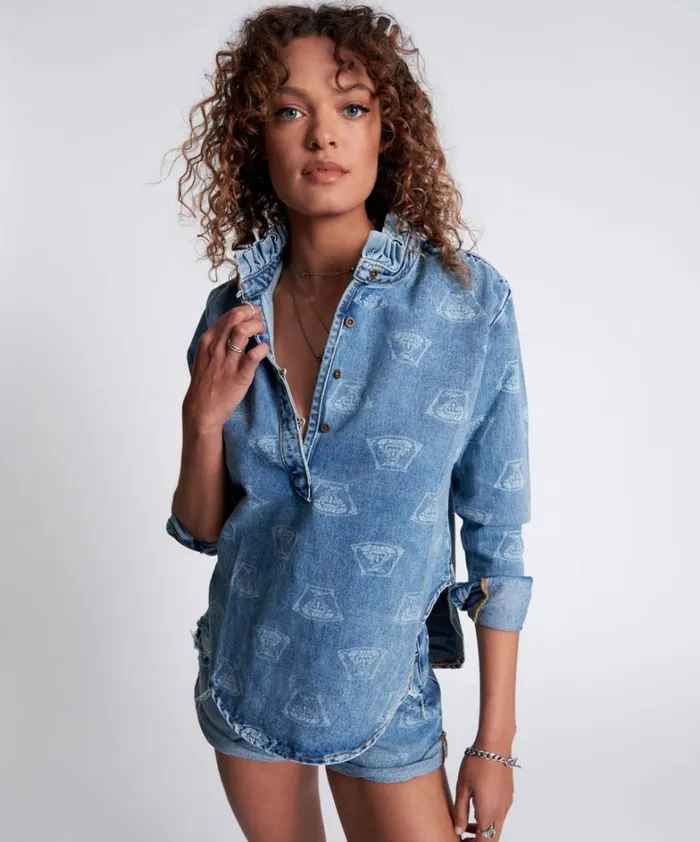 One Teaspoon Denim Tops MEDUSA CHRYSLER DENIM SHIRT 8211 Women
