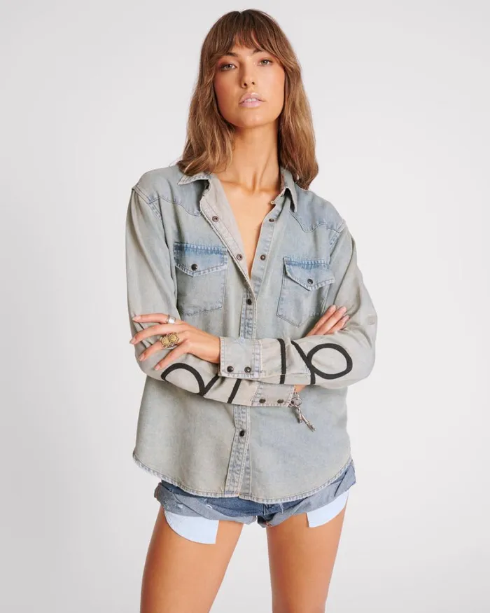 One Teaspoon Denim Tops ZEPPELIN DENIM WESTERN SHIRT 8211 Women