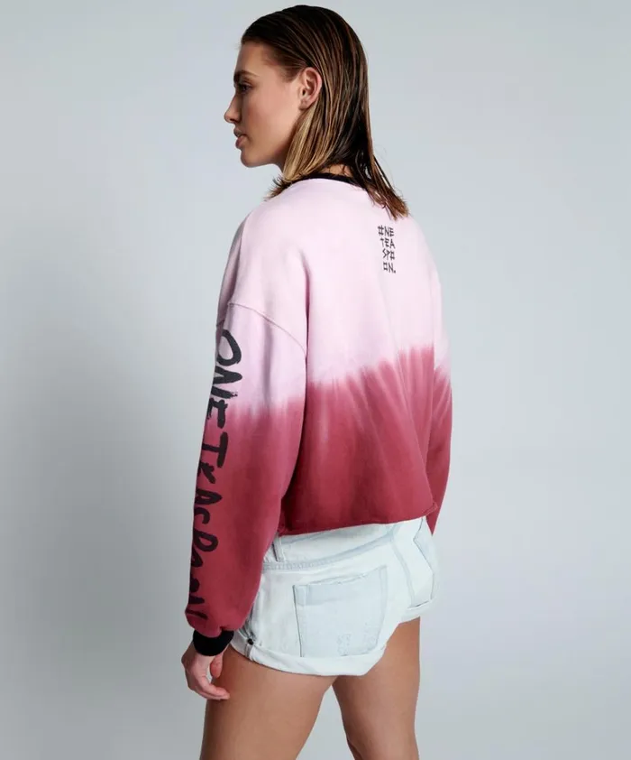 One Teaspoon Hoodies And Sweats FROM THE STARS DIPPED CROPPED SWEATER 8211 Women One Teaspoon Hoodies And Sweats FROM THE STARS DIPPED CROPPED SWEATER 8211 Women
