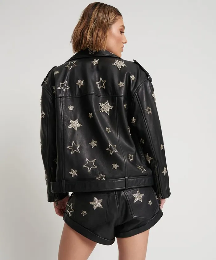One Teaspoon Jackets ALL STAR HAND EMBELLISHED LEATHER JACKET 8211 Women One Teaspoon Jackets ALL STAR HAND EMBELLISHED LEATHER JACKET 8211 Women