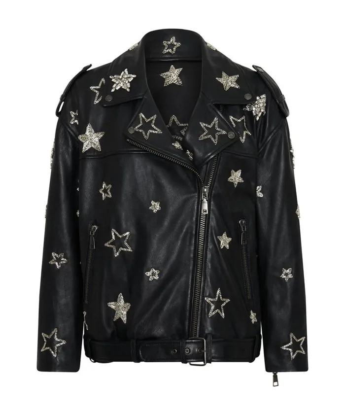 One Teaspoon Jackets ALL STAR HAND EMBELLISHED LEATHER JACKET 8211 Women One Teaspoon Jackets ALL STAR HAND EMBELLISHED LEATHER JACKET 8211 Women