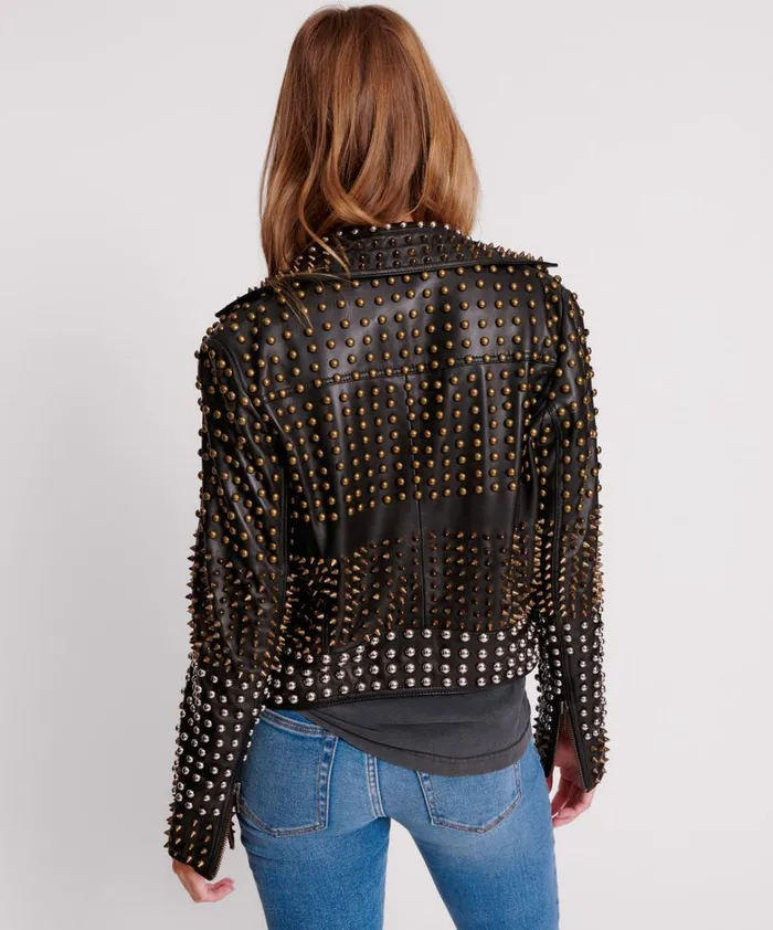 One Teaspoon Jackets BLACK HELLRAISER STUDDED CROP LEATHER MOTO JACKET 8211 Women One Teaspoon Jackets BLACK HELLRAISER STUDDED CROP LEATHER MOTO JACKET 8211 Women