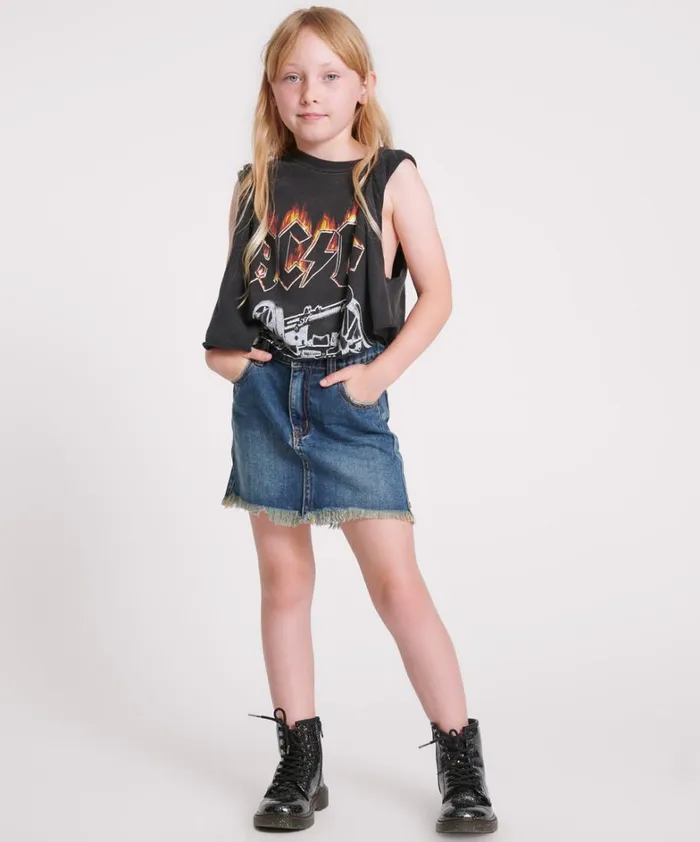 One Teaspoon Kids KIDS DIRTY INDIGO 2020 MINI HIGH WAIST DENIM SKIRT 8211 Kids