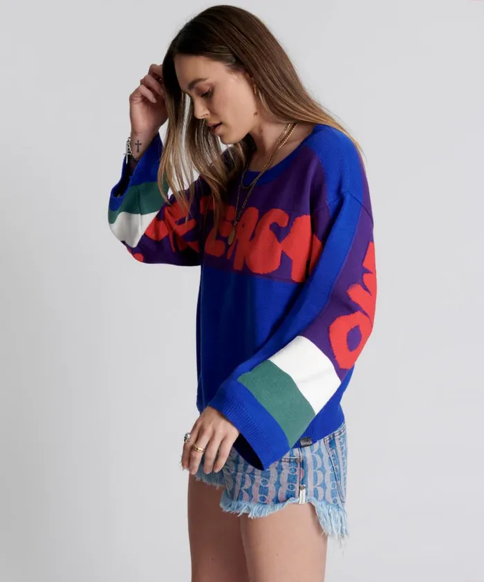 One Teaspoon Knitwear COLLEGE GRAFFITI KNIT SWEATER 8211 Women One Teaspoon Knitwear COLLEGE GRAFFITI KNIT SWEATER 8211 Women