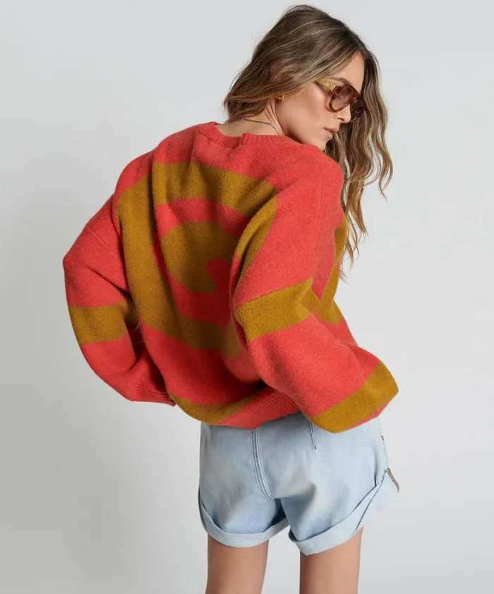 One Teaspoon Knitwear VORTEX KNIT SWEATER BROWN 8211 Women One Teaspoon Knitwear VORTEX KNIT SWEATER BROWN 8211 Women