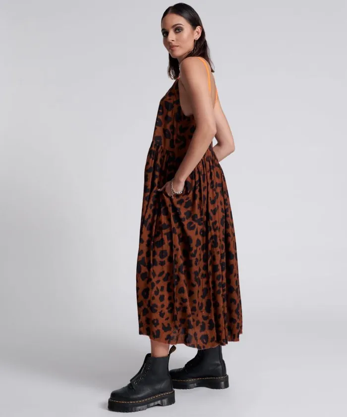 One Teaspoon Midi and Maxi Dresses ANIMAL ANARCHY RUNAWAY SLIP DRESS 8211 Women