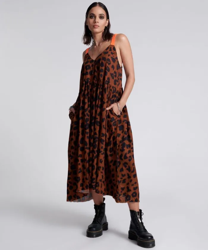 One Teaspoon Midi and Maxi Dresses ANIMAL ANARCHY RUNAWAY SLIP DRESS 8211 Women