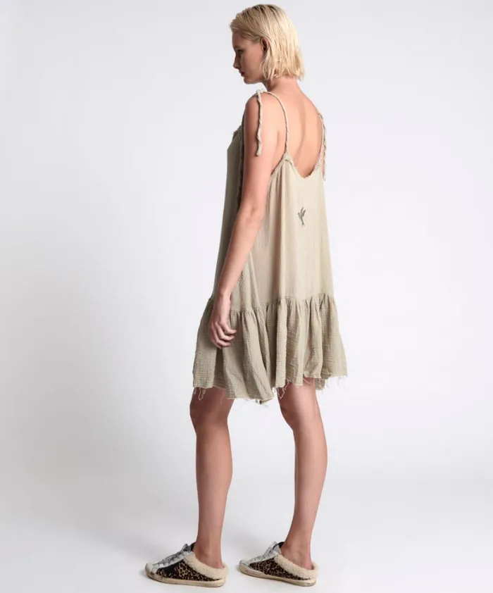 One Teaspoon Mini Dresses THE ICON STONE MUSLIN DRESS 8211 Women One Teaspoon Mini Dresses THE ICON STONE MUSLIN DRESS 8211 Women