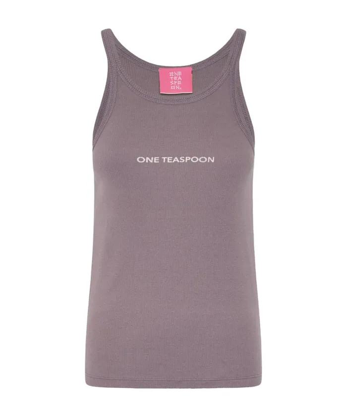 One Teaspoon Tees and Tanks DUSKY ONE TEASPOON LOGO SINGLET 8211 Women One Teaspoon Tees and Tanks DUSKY ONE TEASPOON LOGO SINGLET 8211 Women