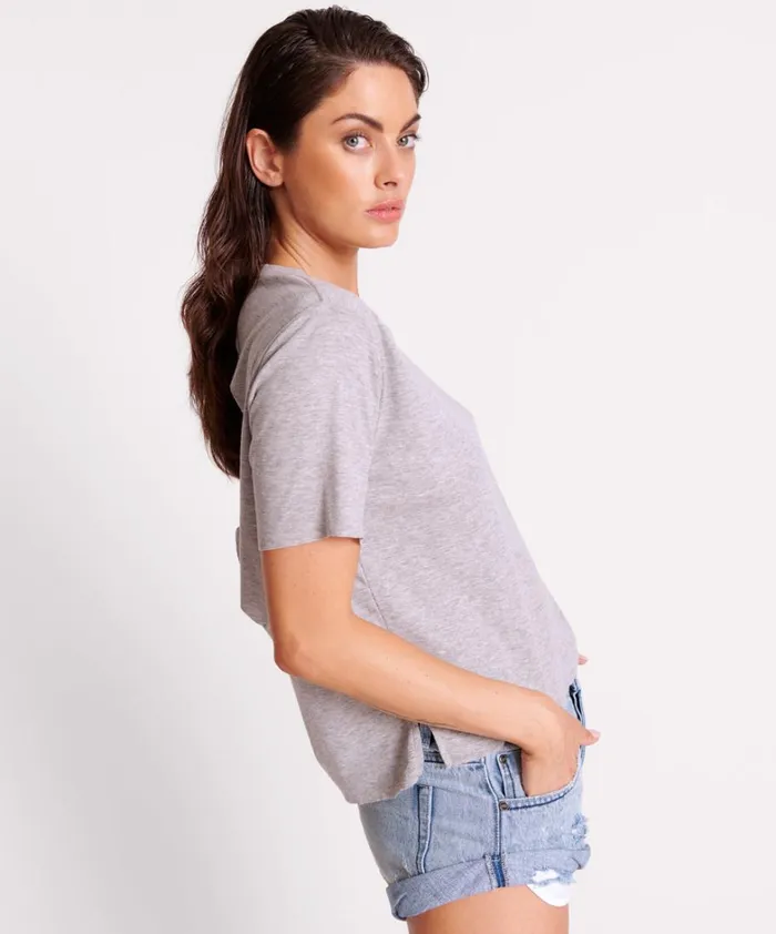 One Teaspoon Tees and Tanks GREY MARLE LUCKY 8 BOYFRIEND TEE 8211 Women