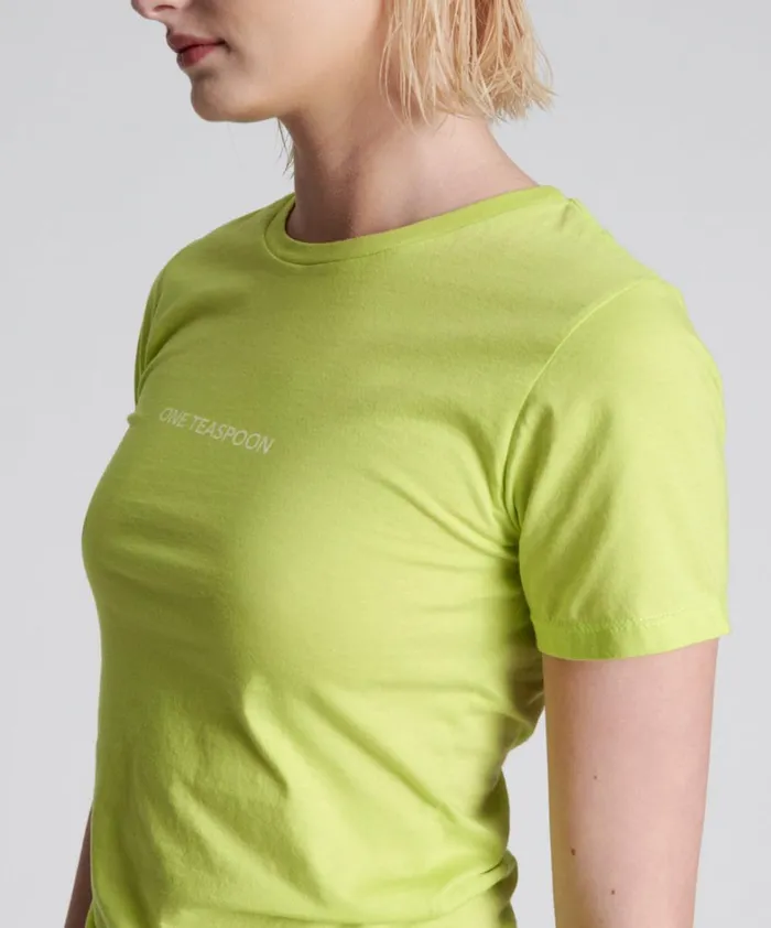 One Teaspoon Tees and Tanks ONE TEASPOON ORGANIC FITTED LOGO TEE YELLOW 8211 Women One Teaspoon Tees and Tanks ONE TEASPOON ORGANIC FITTED LOGO TEE YELLOW 8211 Women