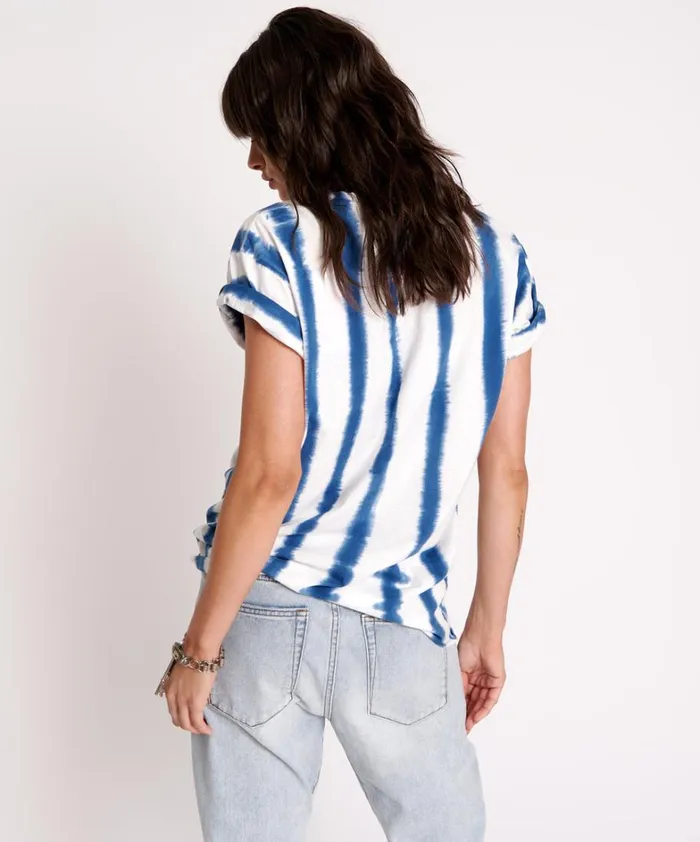 One Teaspoon Tees and Tanks ORGANIC HAND PAINTED STRIPE UNISEX TEE 8211 Women One Teaspoon Tees and Tanks ORGANIC HAND PAINTED STRIPE UNISEX TEE 8211 Women