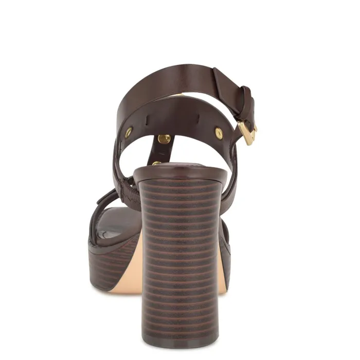 Opell Tailored Platform Sandals Dark Brown Women Nine West High Heels Opell Tailored Platform Sandals Dark Brown Women Nine West High Heels