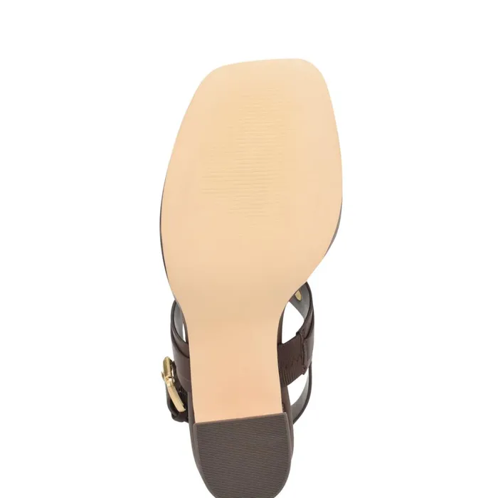 Opell Tailored Platform Sandals Dark Brown Women Nine West High Heels Opell Tailored Platform Sandals Dark Brown Women Nine West High Heels
