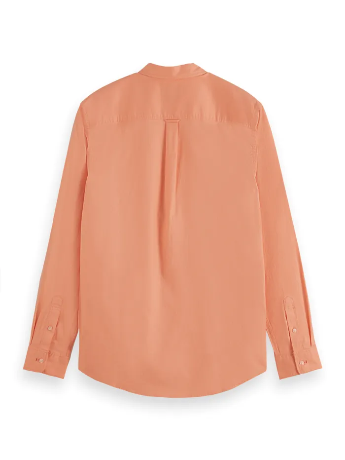 Oxford Solid Coral Reef Men Scotch and Soda Shirts