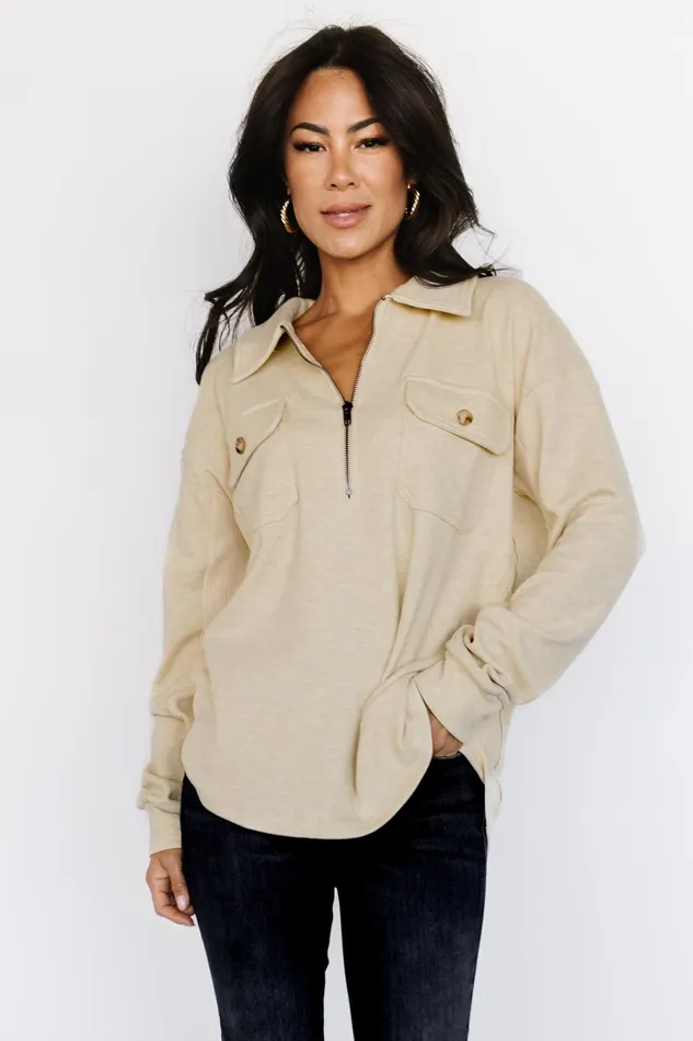 Patrick Half Zip Pullover Honey Women Baltic Born Outerwear
