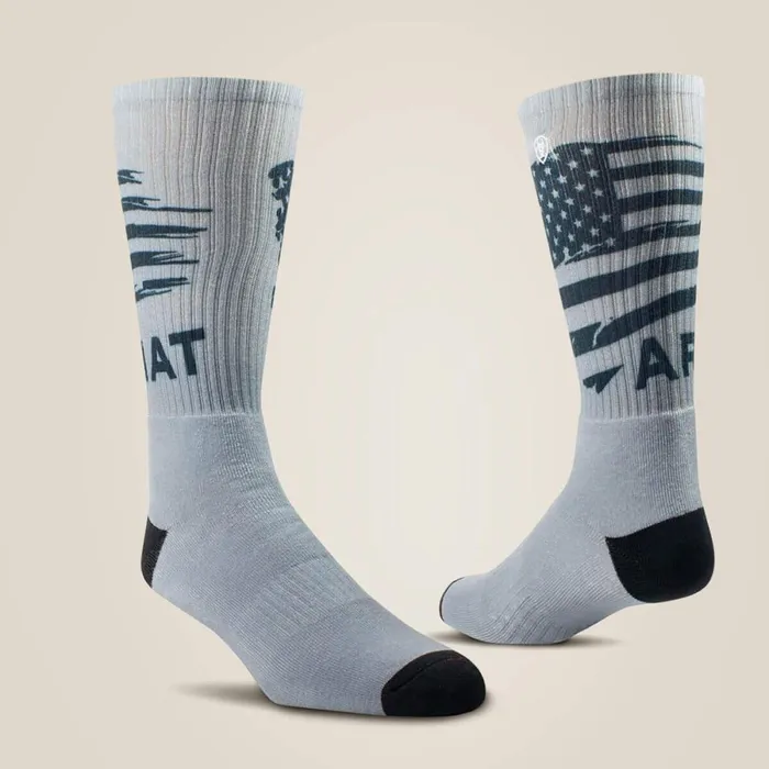 Patriot Graphic Crew Work Sock 2 Pair Multi Color Pack Greyorange Men Ariat Socks Patriot Graphic Crew Work Sock 2 Pair Multi Color Pack Greyorange Men Ariat Socks