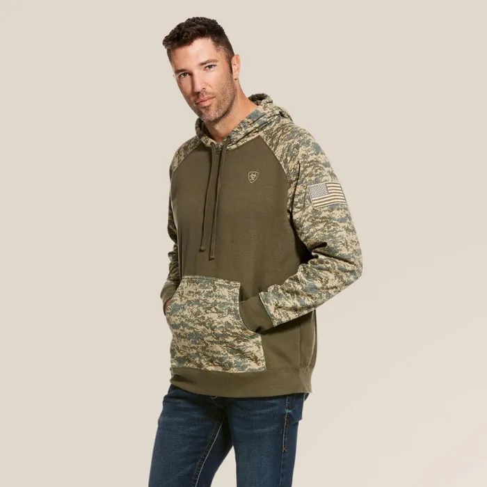 Patriot Hoodie Sage Camo Men Ariat Sweatshirts and Hoodies