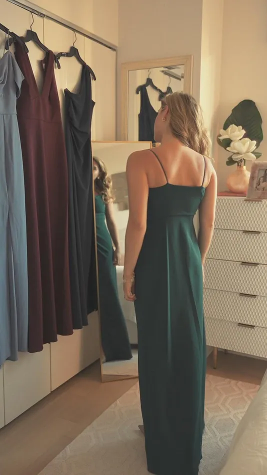 Paulina 4Way Stretch Crepe Gown 8211 Deep Wine Women Sachin and Babi Formal
