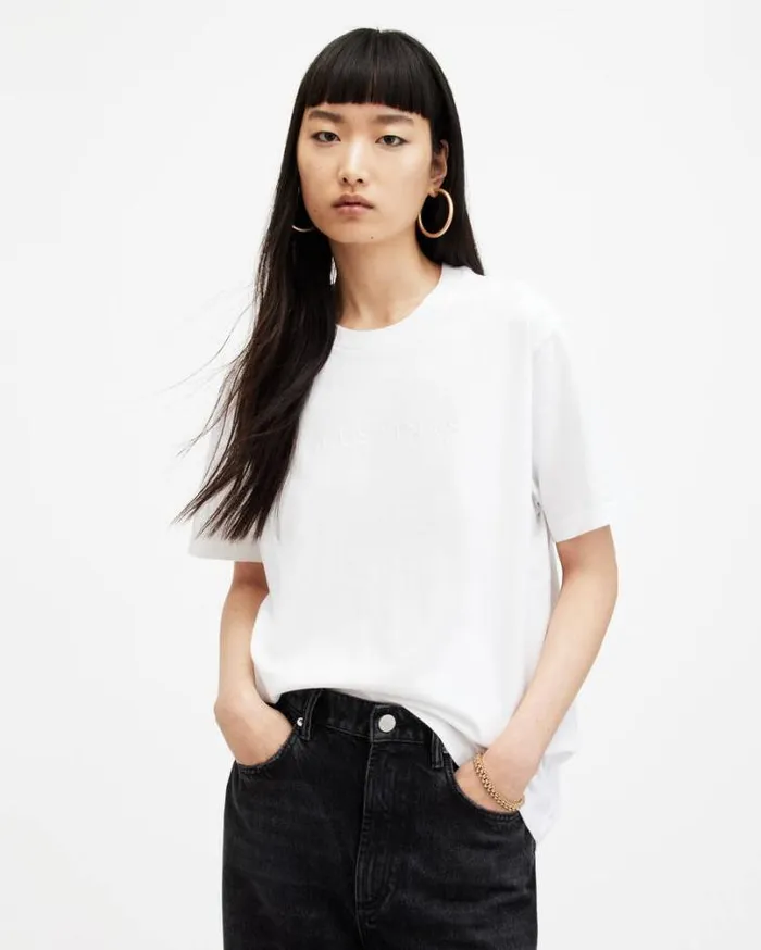 Pippa Oversized Boyfriend TShirt White Women AllSaints TShirts