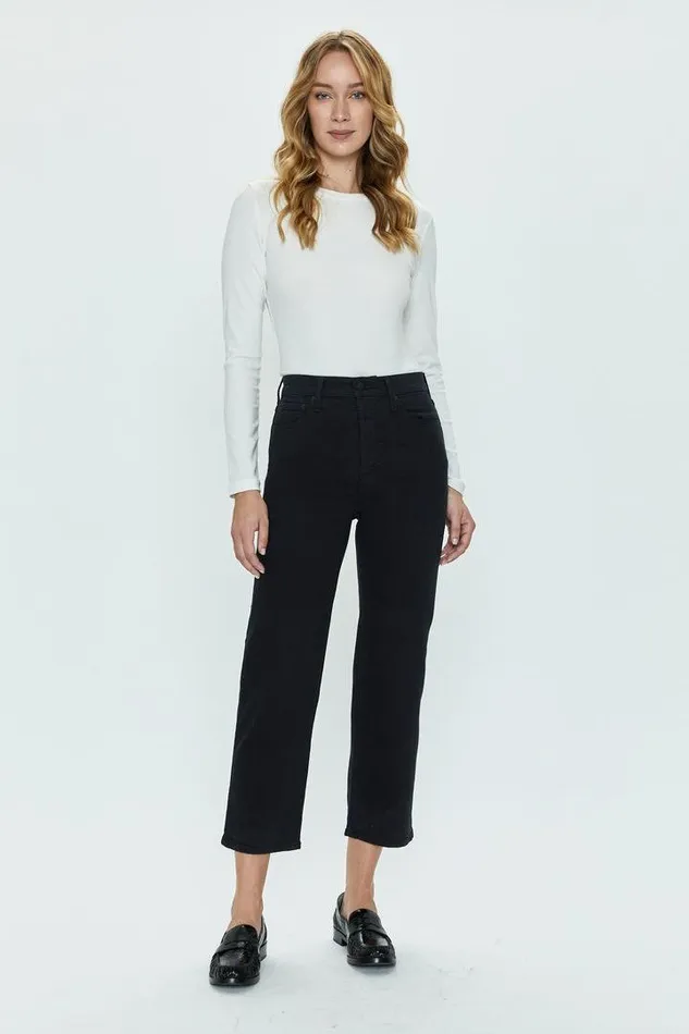 Pistola Denim Denim Women Cassie Crop Super High Rise Straight Crop 8211 Black Black