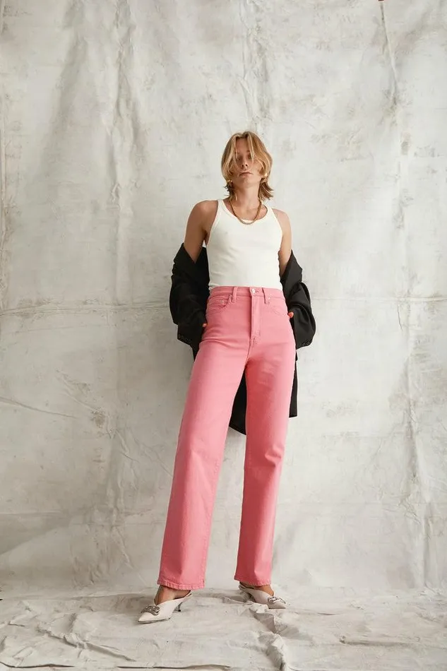 Pistola Denim Denim Women Cassie Super High Rise Straight 8211 Flamingo Flamingo