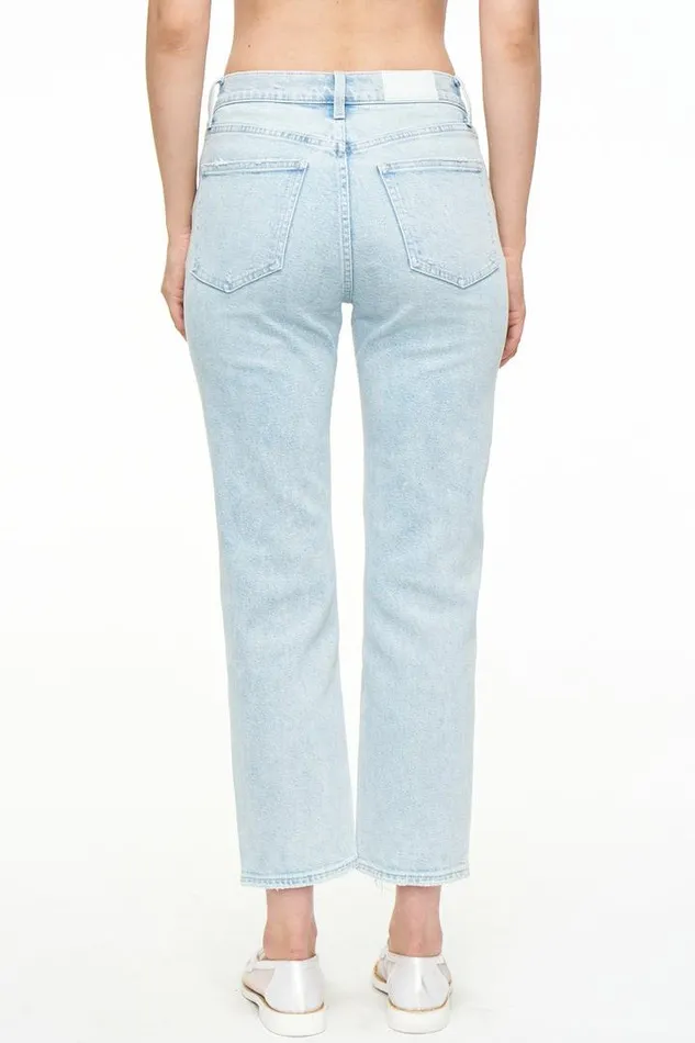 Pistola Denim Denim Women Charlie High Rise Classic Straight Ankle 8211 Hilo Distressed Hilo Distressed