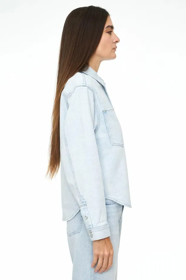Pistola Denim Jackets and Outerwear Women Andrea Swing Shacket 8211 Domino Domino