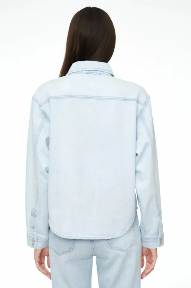 Pistola Denim Jackets and Outerwear Women Andrea Swing Shacket 8211 Domino Domino