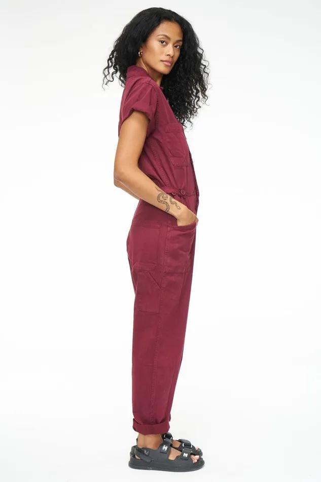 Pistola Denim Jumpsuits and Rompers Women Grover Short Sleeve Field Suit 8211 Merlot Merlot