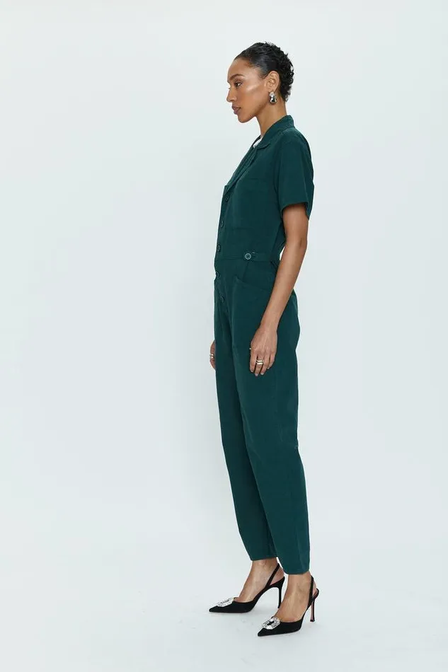 Pistola Denim Jumpsuits and Rompers Women Grover Short Sleeve Field Suit 8211 Pine Pine