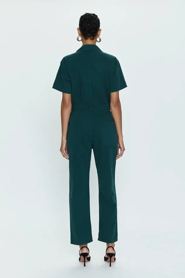 Pistola Denim Jumpsuits and Rompers Women Grover Short Sleeve Field Suit 8211 Pine Pine