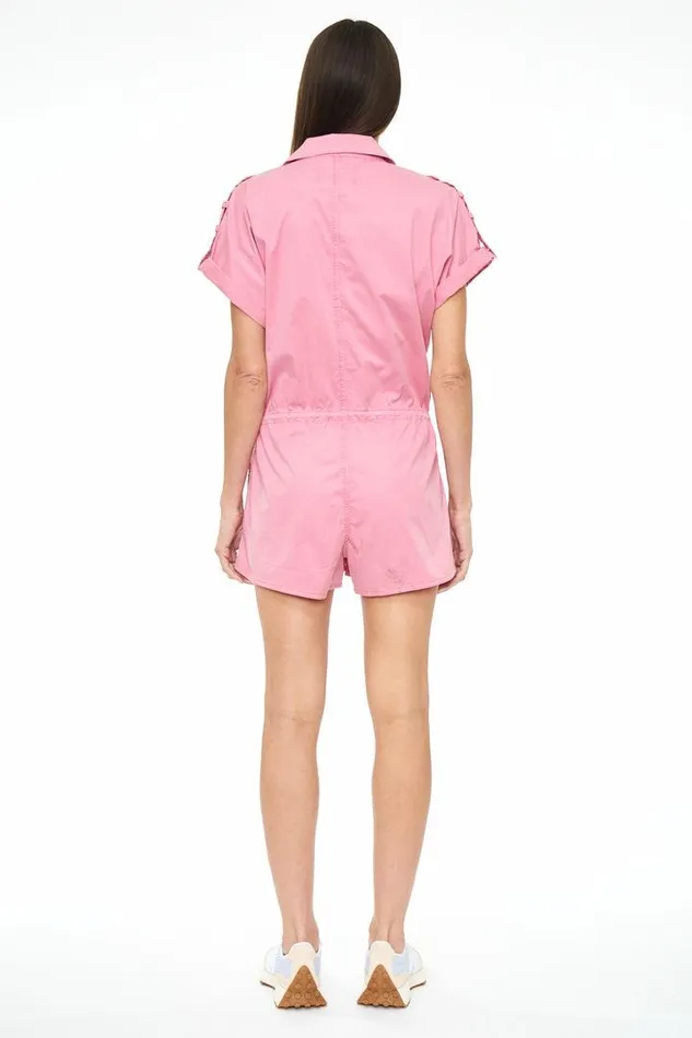 Pistola Denim Jumpsuits and Rompers Women Meg Zip Front Romper 8211 Flamingo Flamingo