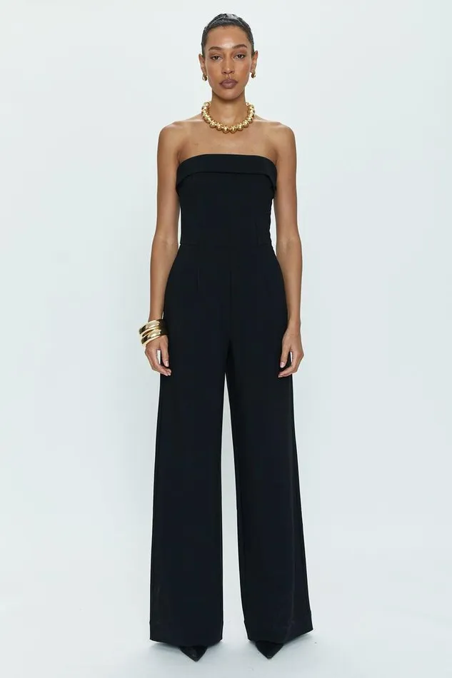 Pistola Denim Jumpsuits and Rompers Women Valentina Polished Jumpsuit 8211 Black Black