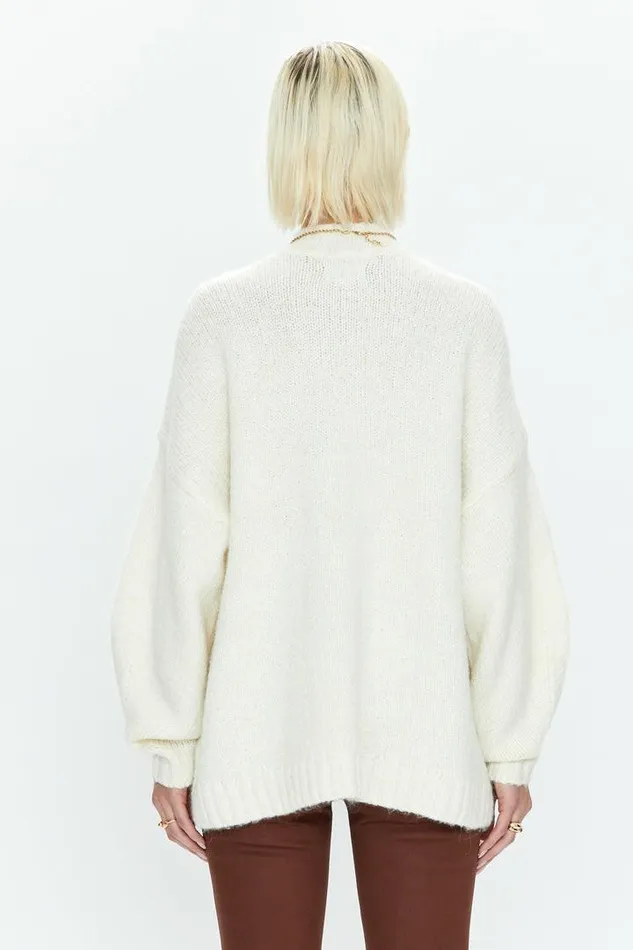 Pistola Denim Sweaters and Knits Women Carlen Mock Neck Sweater 8211 Ecru Ecru