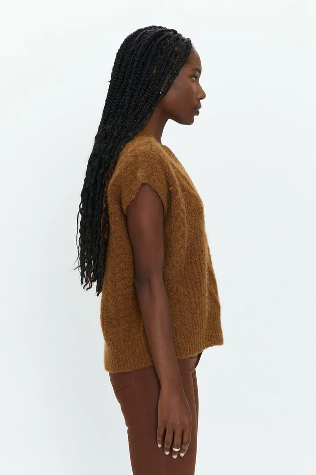 Pistola Denim Tops Women Kiran Sweater Vest 8211 Chestnut Cable Chestnut Cable