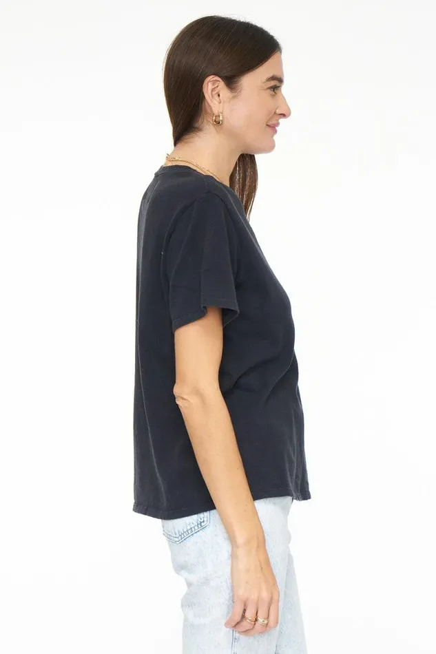 Pistola Denim Tops Women Palmer Hemp Boxy Tee 8211 Black Stone Black Stone